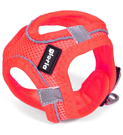 Pink Gloria Air Mesh star dog harness for small breeds, XXS size (24-26 cm) with star pattern, lightweight and breathable for pets.