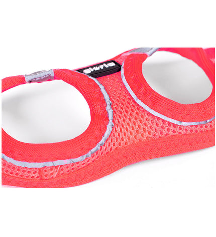 Pink Gloria Air Mesh dog harness with star pattern in XXS size (24-26 cm) for small dogs, breathable and lightweight.