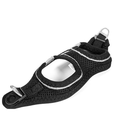 Black Gloria Air Mesh star dog harness in XXS size (24-26 cm), lightweight and breathable for small dogs.