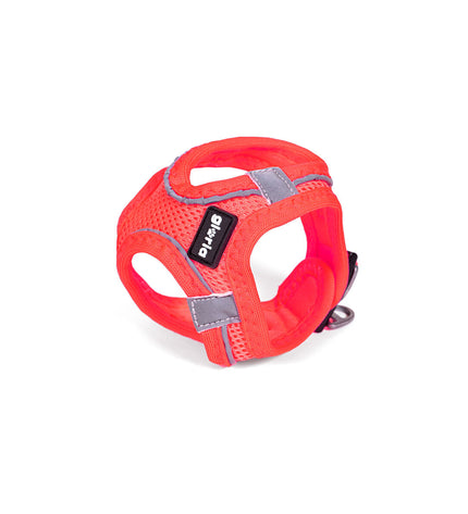 Pink Gloria Trek Star dog harness for small dogs, adjustable 27-28 cm and 31-34.6 cm, soft material, comfortable fit for pets.