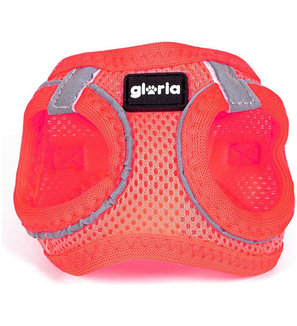 Pink Gloria Air Mesh Trek dog harness with adjustable straps, designed for comfortable fit for small dogs.