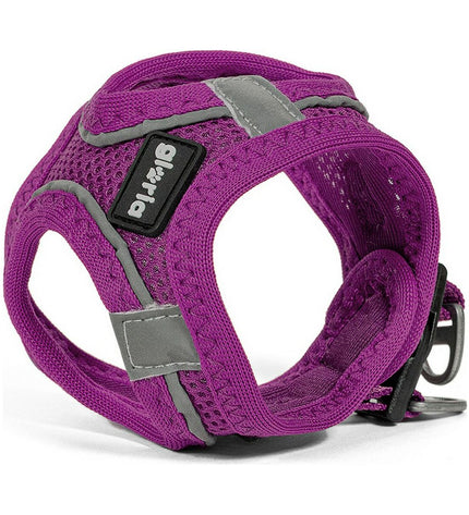 Gloria Air Mesh Trek Star purple adjustable dog harness in size L, featuring breathable mesh and secure fit for medium dogs.