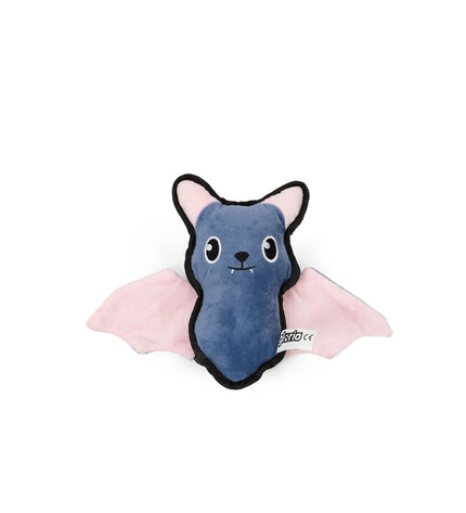 Gloria black polyester dog plush toy shaped like a bat, soft and durable for playful dogs.