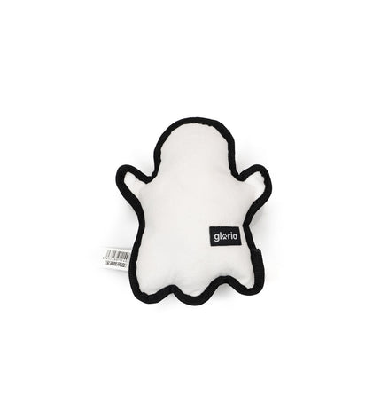 Gloria dog plush toy in white polyester and polypropylene, shaped like a spooky ghost for dogs.