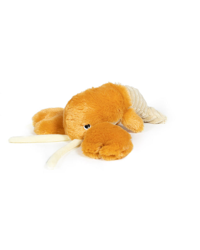 Soft Gloria orange polyester dog cuddle toy, perfect for comfort and play for dogs.