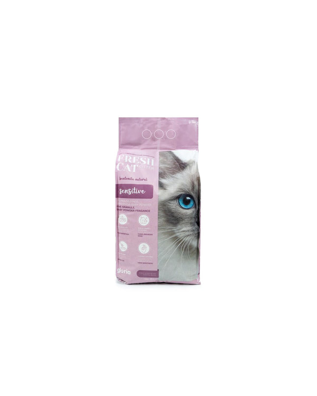 Gloria Bentonita Premium Sensitive cat litter in a 15 kg bag, soft and absorbent feline litter for sensitive cats.