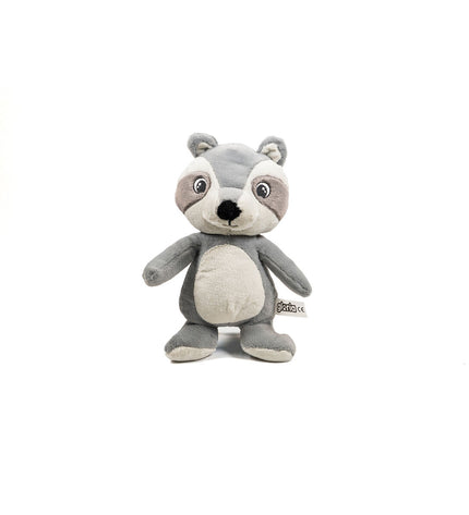 Gray Gloria dog plush toy made of polyester and polypropylene, soft and cozy for dogs to cuddle and play.