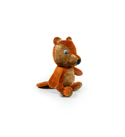 Bruin Gloria hondenknuffel gemaakt van polyester en polypropyleen, zacht en knuffelbaar voor honden, in een speelse vorm.