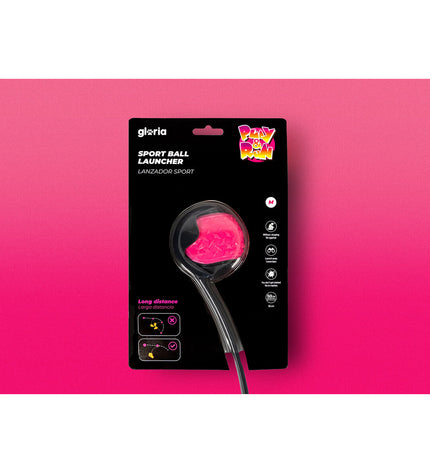 Gray Gloria dog ball launcher made of durable polypropylene and TPR, designed for interactive play with dogs.