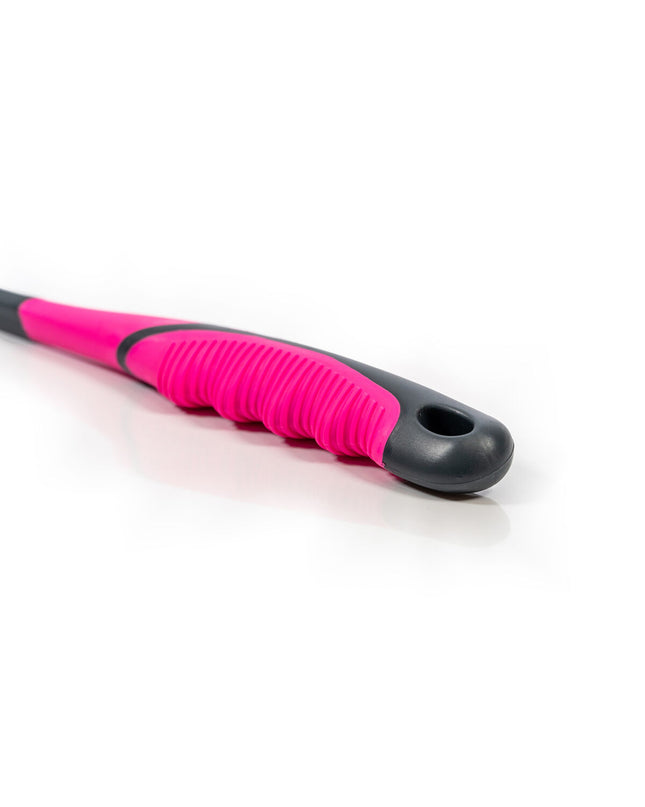 Pink Gloria dog ball launcher made of polypropylene and TPR, designed for playing with dogs.