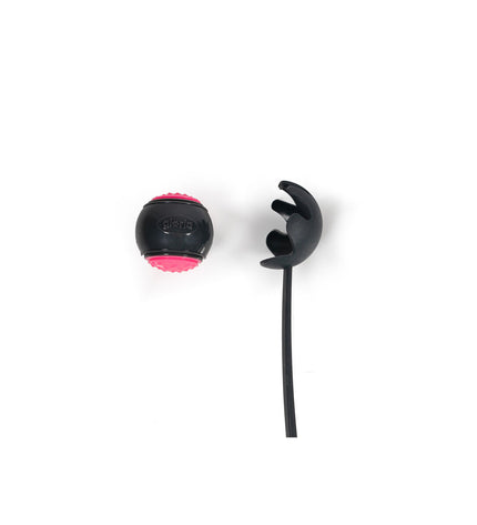 Pink Gloria dog ball launcher made of durable polypropylene and TPR, designed for playing fetch with dogs.