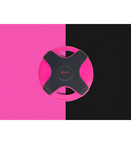 Pink Gloria TPR Frisbee for dogs, 25 cm diameter, durable pet toy with a round shape and vibrant color.