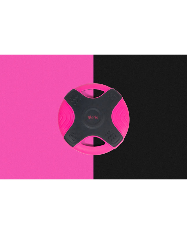 Pink Gloria TPR Frisbee for dogs, 25 cm diameter, durable pet toy with a round shape and vibrant color.