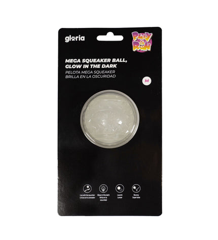 Gloria PLAY AND RUN yellow TPR dog ball, 6.35 cm, durable pet toy for dogs, designed for play and exercise.