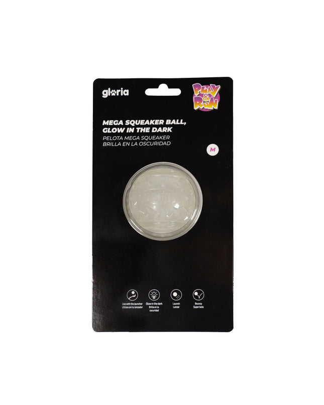 Gloria PLAY AND RUN yellow TPR dog ball, 6.35 cm, durable pet toy for dogs, designed for play and exercise.