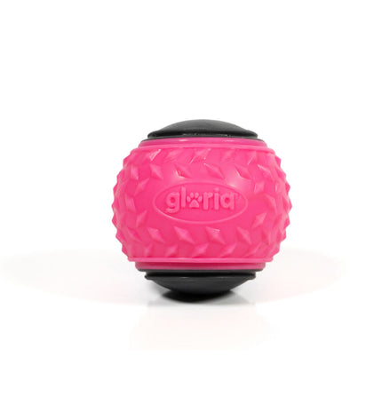 Pair of Gloria Play and Run dog toys, pink TPR balls, 6.35 cm, designed for dogs, made by Gloria.