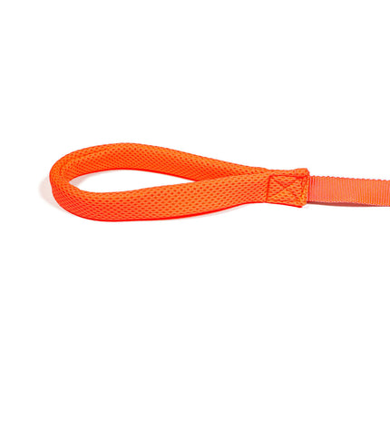 Orange Gloria dog leash for small dogs, durable nylon material with metal clip attachment, suitable for walking and training.