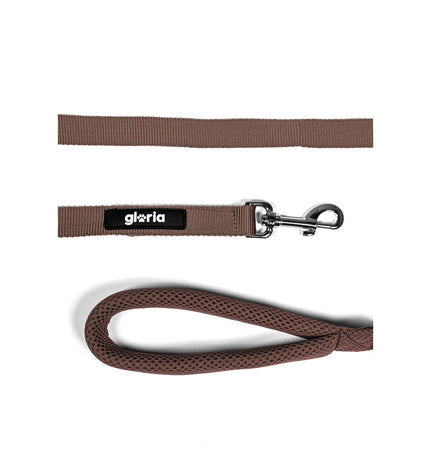 Brown Gloria dog leash, 120 cm long, made of durable material, suitable for walking and training dogs.