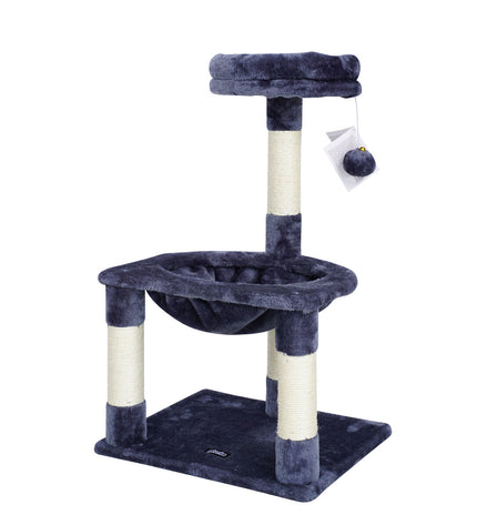 Gloria Krabpaal voor katten with multiple platforms and scratching posts, made of wood and sisal, designed for feline entertainment and scratching.