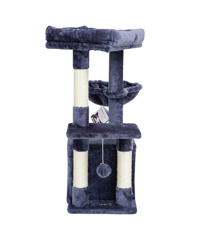 Cat scratching post Gloria Gambia with multiple platforms and sisal scratching surfaces for cats to climb and scratch.