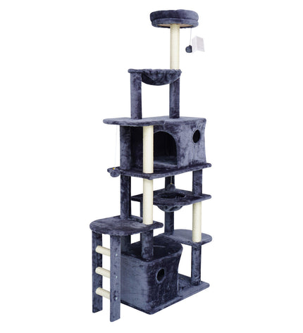 Gloria Yamuna cat scratching post with multiple platforms and sisal-covered scratching surfaces, designed for feline entertainment and exercise.