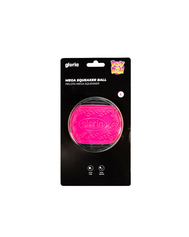 Pink Gloria PLAY AND RUN dog toy ball made of TPR, 8.89 cm, designed for active play with pets.