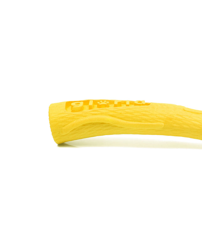 Yellow dog chew toy from Gloria, designed for dogs, made of durable material, with a textured surface for chewing and play.