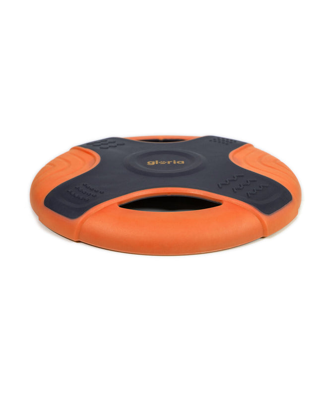Orange Gloria Frisbee for dogs, 25 cm TPR disc, suitable for outdoor play and fetch with pets.