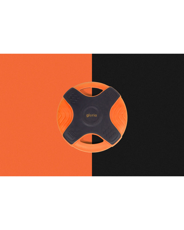 Orange Gloria Frisbee TPR 25 cm for dogs, durable plastic disc toy designed for outdoor play and fetch activities.