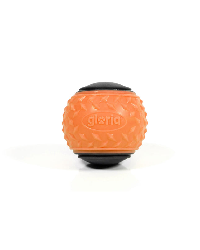 Pair of Gloria PLAY AND RUN orange dog toys made of TPR, 6.35 cm, for active play with pets.