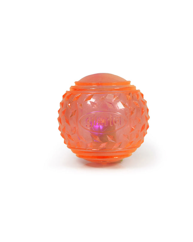 Orange Gloria dog toy Huisdierenbal made of TPR material, suitable for playful dogs.