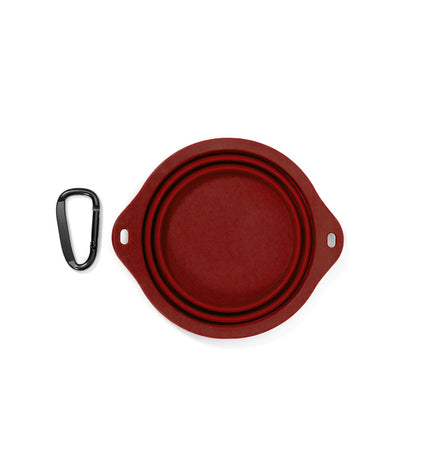 Foldable Gloria dog food bowl made of silicone and aluminum, featuring animal design, 550 ml capacity for pets.