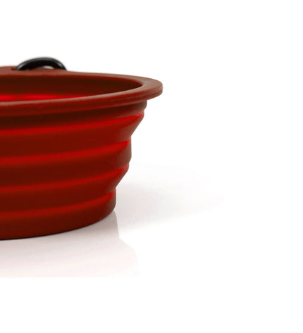 Foldable Gloria dog water bowl made of silicone and aluminum, 550 ml capacity, suitable for pets, with a sleek design.