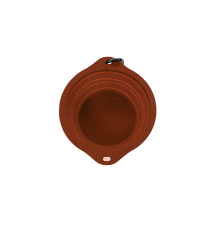 Gloria Vouwbare dierenbak voor honden, siliconen en aluminium, 550 ml, rood met opvouwbaar ontwerp en hondenspeelgoed.
