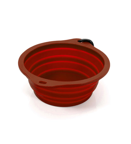 Collapsible Gloria silicone and aluminum dog water bowl with 550 ml capacity, featuring a vibrant animal design and portable foldable style.