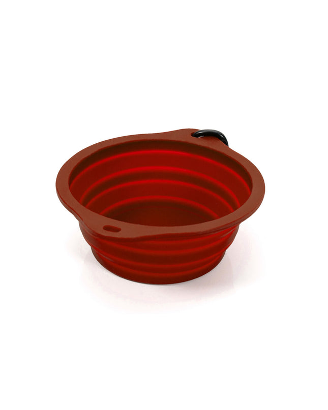 Collapsible Gloria silicone and aluminum dog water bowl with 550 ml capacity, featuring a vibrant animal design and portable foldable style.