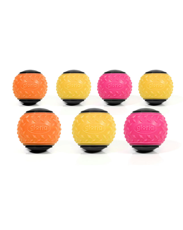 Colorful Gloria dog toy set with 24 multicolour TPR dog toys, ideal for interactive play and chewing.