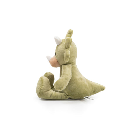Green Gloria Togo dog plush toy made of polyester and polypropylene, soft and durable for canine play.