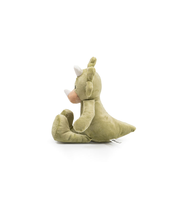 Green Gloria Togo dog plush toy made of polyester and polypropylene, soft and durable for canine play.