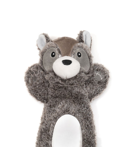 Gray Gloria dog plush toy made of polyester and polypropylene, soft and durable for dogs to play and cuddle.