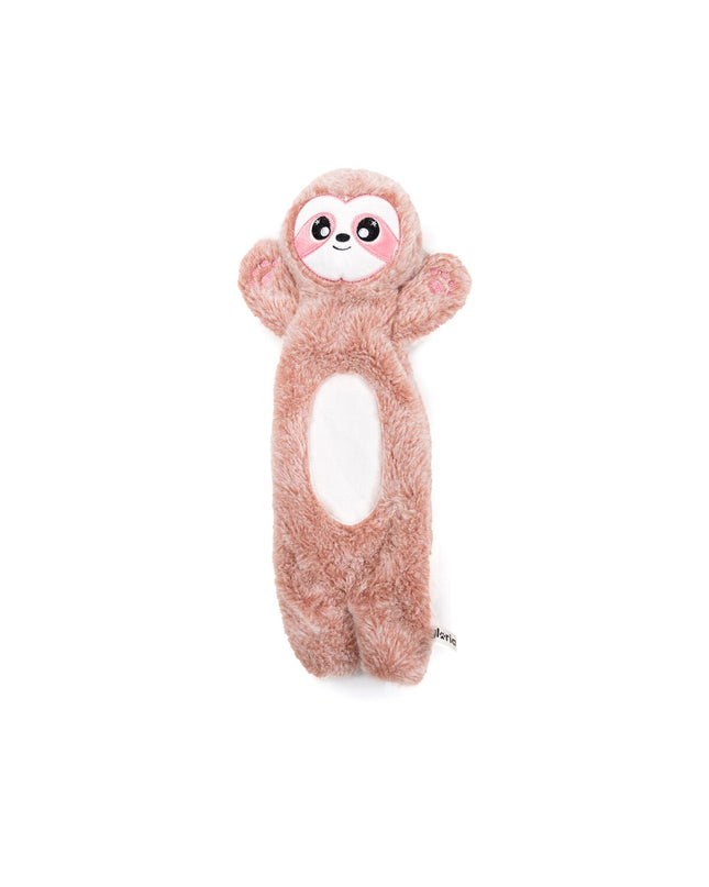 Pink dog plush toy by Gloria Mandi, made of polyester and polypropylene, designed for playful and cuddly dogs.