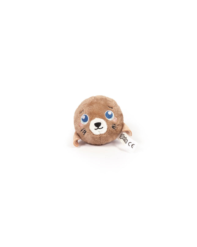 Gloria MINI NIKKA brown dog plush toy made of polyester and polypropylene, soft and durable for canine play.