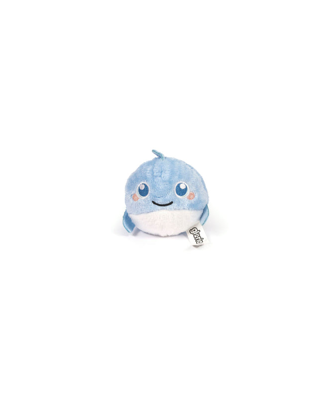 Blue Gloria MINI JACALA dog plush toy made of polyester and polypropylene, designed for dogs to chew and play with.