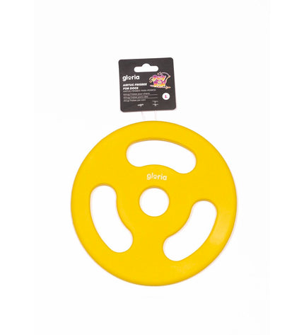 Multicolour Gloria Airtug Frisbee for dogs, made of TPR rubber, designed for outdoor play and fetching activities.