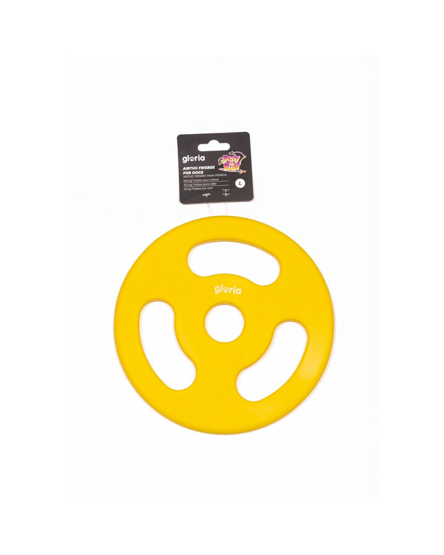 Multicolour Gloria Airtug Frisbee for dogs, made of TPR rubber, designed for outdoor play and fetching activities.