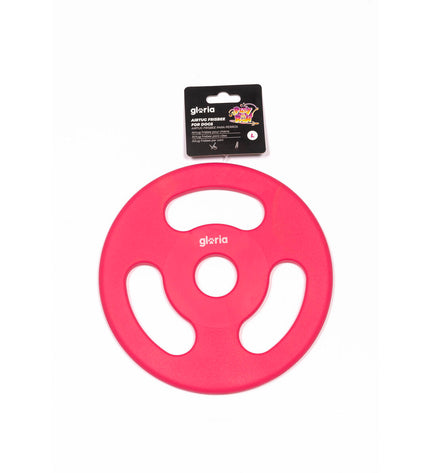 Colorful Gloria Frisbee Airtug dog toy in multicolour TPR material, designed for active play with dogs.