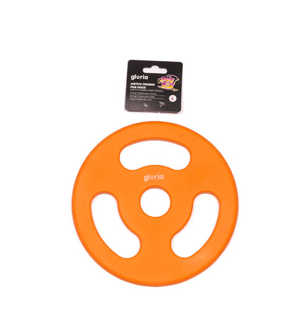 Multicolour Gloria Airtug Frisbee for dogs, made of TPR material, designed for outdoor play and fetch.