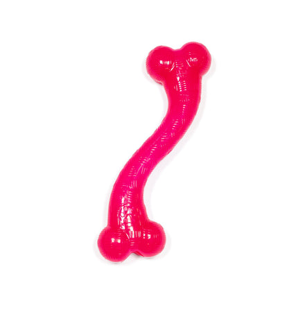 Pink 30cm Gloria dog chew toy made of durable material, designed for dogs to chew and play with.