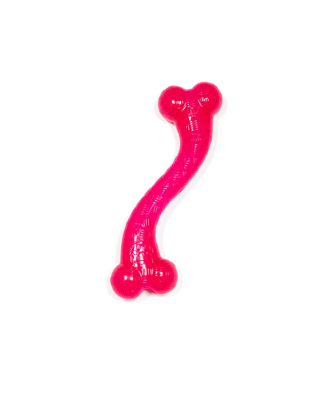 Pink 30cm Gloria dog chew toy made of durable material, designed for dogs to chew and play with.
