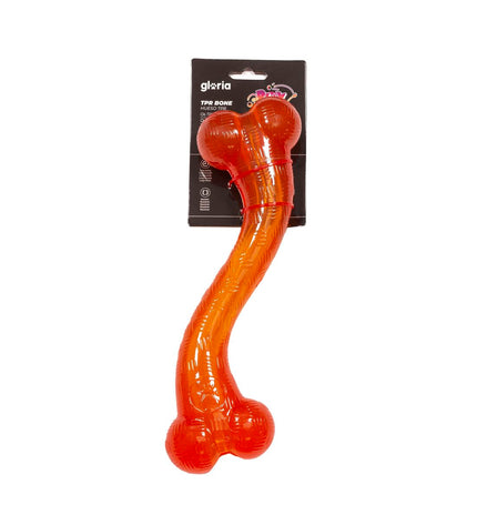 Gloria Bot Oranje, 30 cm dog toy made of durable rubber, bright orange color, designed for play and chewing.
